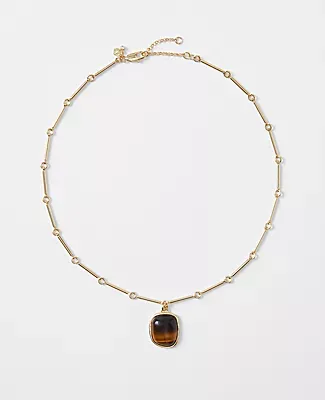 Ann Taylor Marbleized Semi Precious Stone Pendant Necklace