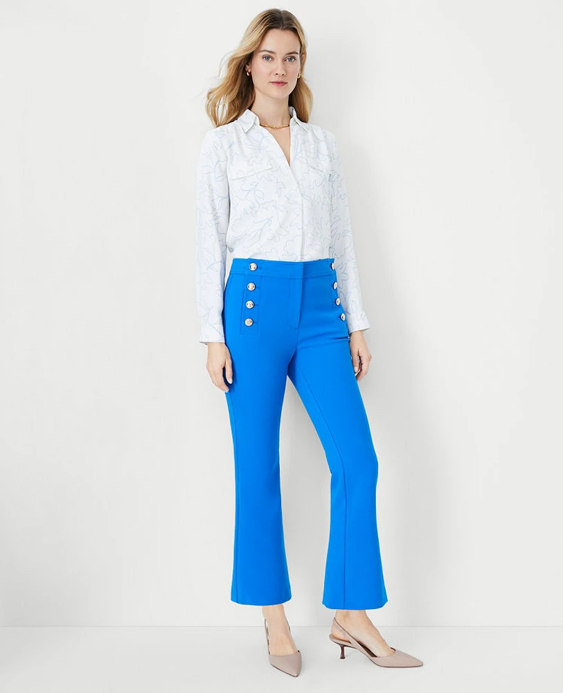 Ann Taylor The Sailor Flared Ankle Pant Size 2 Intense Lapis Women's