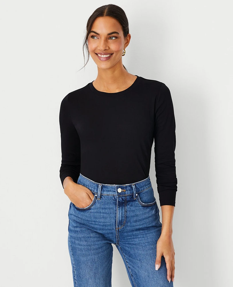 Ann Taylor Long Sleeve Crew Neck Top Women's