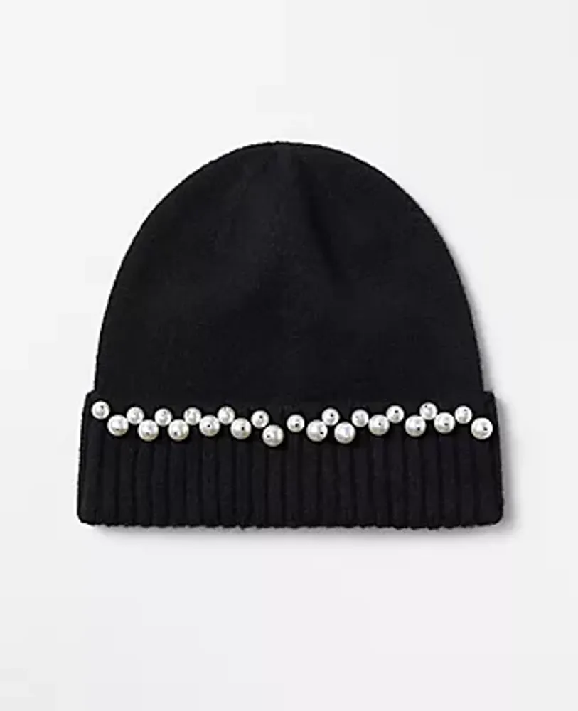 Ann Taylor Pearlized Embellished Hat