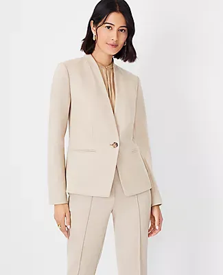 Ann Taylor The Cutaway Blazer Micro Houndstooth Double Knit