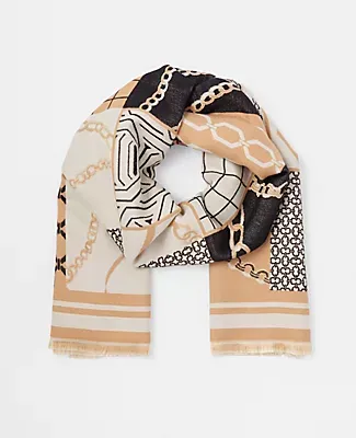 Ann Taylor Mixed Chain Print Scarf