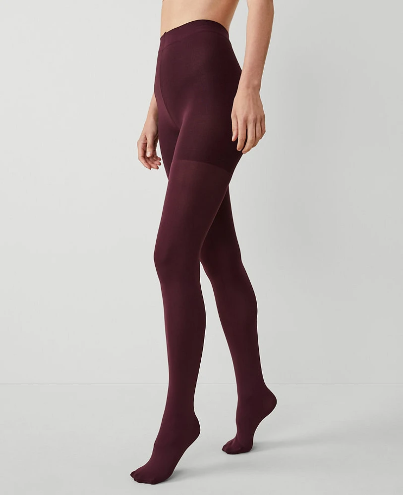 Ann Taylor Opaque Tights Plum Rose Women's