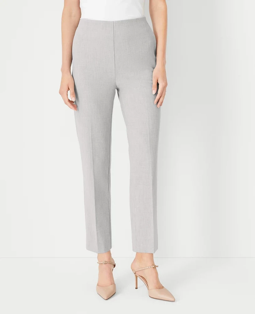 Ann Taylor The Petite High Rise Side Zip Ankle Pant in Bi-Stretch - Curvy Fit Size 0 Pebble Grey Melange Women's