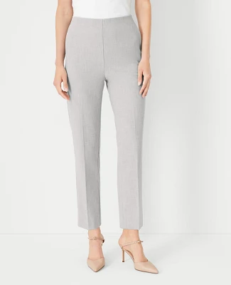 Ann Taylor The Petite High Rise Side Zip Ankle Pant in Bi-Stretch - Curvy Fit Size 0 Pebble Grey Melange Women's