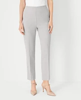 Ann Taylor The Petite High Rise Side Zip Ankle Pant in Bi-Stretch - Curvy Fit Size 0 Pebble Grey Melange Women's