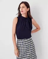 Ann Taylor Asymmetrical Tie Neck Knit Shell Top