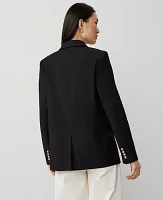 Ann Taylor The Longline Blazer Bi-Stretch Twill Black Women's