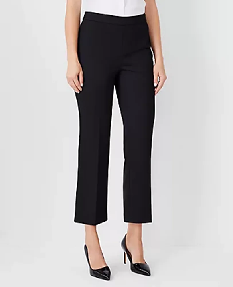 Ann Taylor The Petite High Rise Side Zip Flare Ankle Pant in Sateen