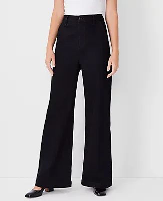 Ann Taylor Petite High Rise Trouser Jeans Washed Black