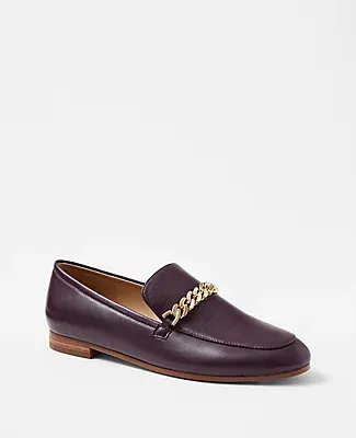 Ann Taylor Chain Leather Loafers