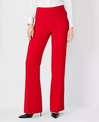 Ann Taylor The Petite High Rise Side Zip Flare Trouser Fluid Crepe