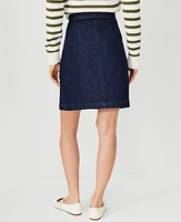 Ann Taylor AT Weekend Mariner Denim Skirt Refined Dark Indigo Wash Women's