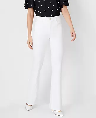 Ann Taylor Mid Rise Boot Jeans White