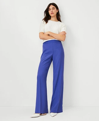 Ann Taylor Side Zip Straight Pants Crepe Dazzling Blue Women's