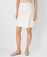 Ann Taylor AT Weekend Mariner Denim Skirt Ivory