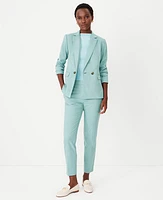 Ann Taylor The Tailored Double Breasted Blazer Texture Peacock Teal Melange Women's