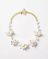 Ann Taylor Pearlized Cluster Necklace