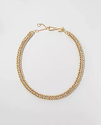 Ann Taylor Crystal Embedded Chain Necklace