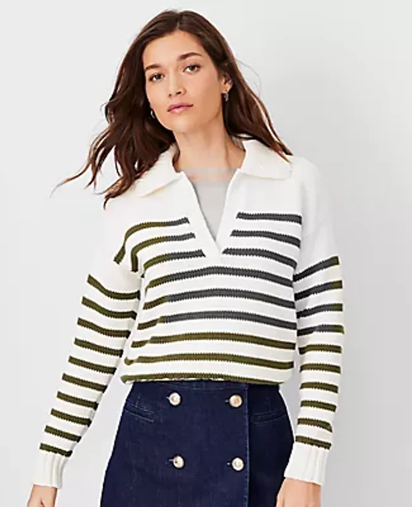 Ann Taylor AT Weekend Chunky Collared Sweater