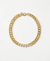 Ann Taylor Embellished Chunky Chain Necklace Goldtone Women's