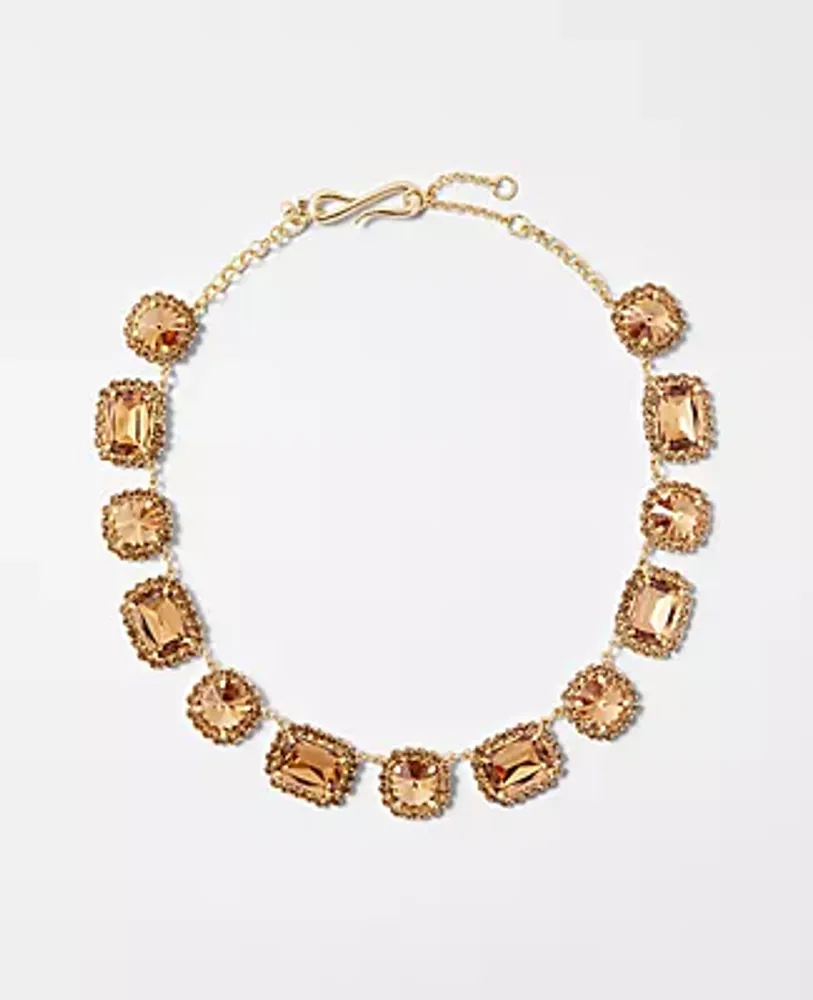 Ann Taylor Crystal Textured Necklace