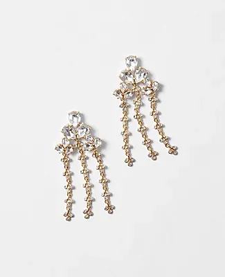 Ann Taylor Ornate Crystal Chandelier Earrings