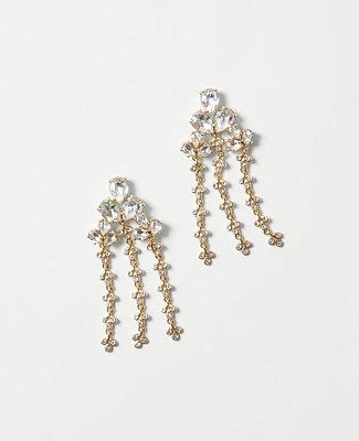 Ann Taylor Ornate Crystal Chandelier Earrings Goldtone Women's