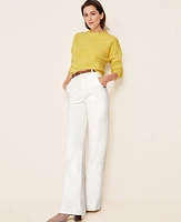 Ann Taylor Petite High Rise Trouser Jeans Ivory Women's