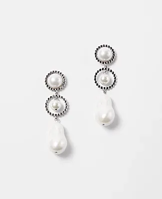 Ann Taylor Pearlized Circular Drop Earrings