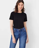 Ann Taylor Pima Cotton Crew Neck Tee