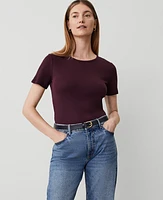 Ann Taylor Pima Cotton Crew Neck T-Shirt Women's