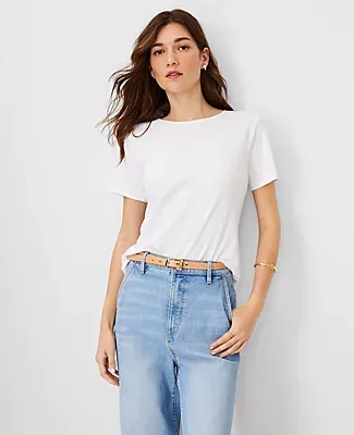 Ann Taylor Pima Cotton Crew Neck Tee