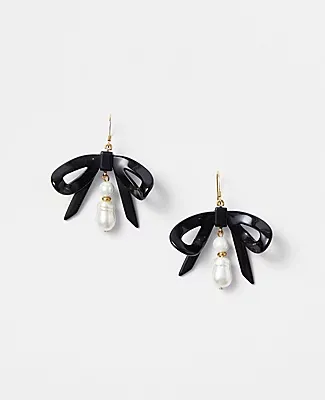 Ann Taylor Italian Collection Pearlized Bow Earrings