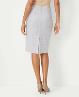 Ann Taylor The Pencil Skirt in Plaid Size 0 Grey Multi Women's