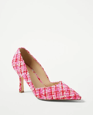 Ann Taylor Azra Tweed Pumps Hot Pink Poppy Women's