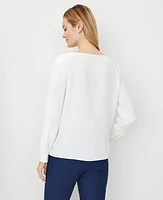 Ann Taylor Boatneck Blouse Winter White Women's