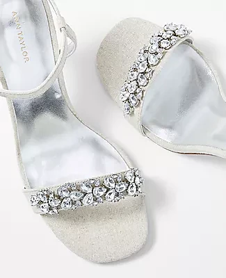 Ann Taylor Studio Collection Crystal Linen Skinny Strap Sandals