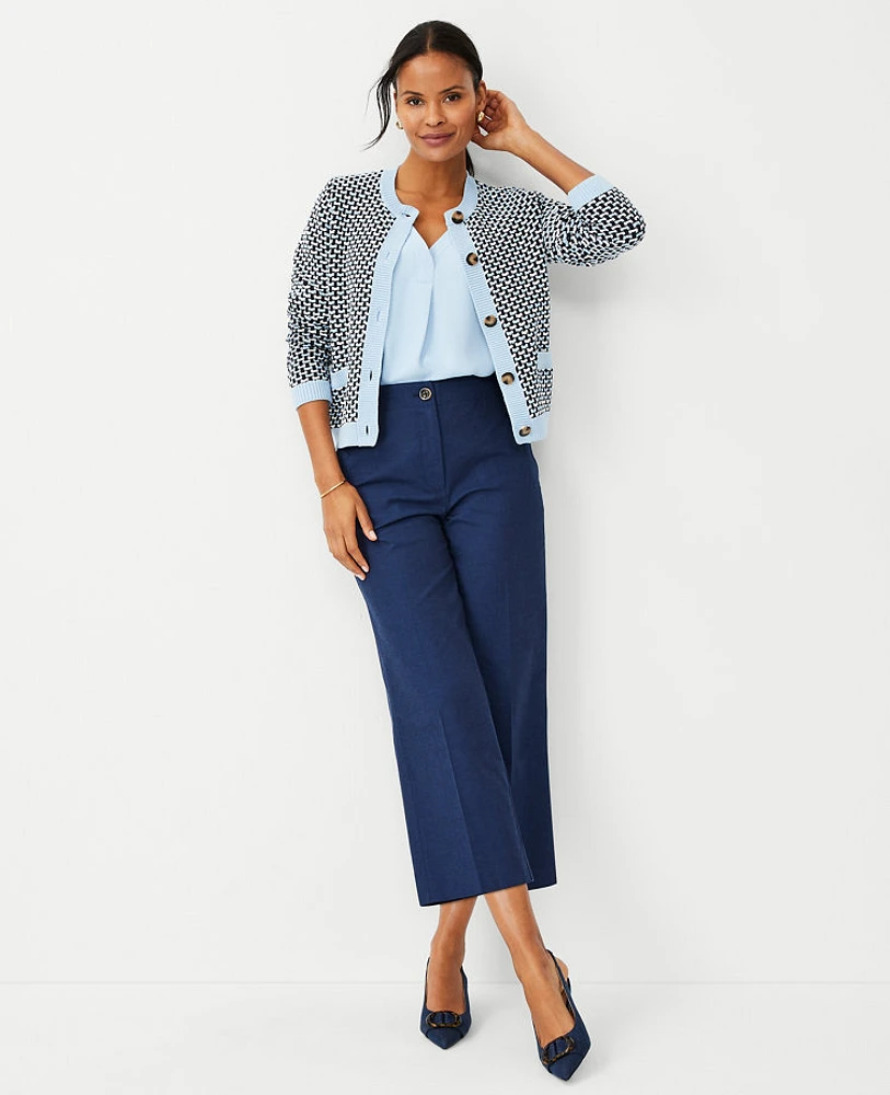 Ann Taylor The Kate Wide Leg Crop Pant in Polished Denim