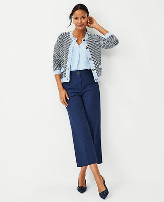 Ann Taylor The Kate Wide Leg Crop Pant in Polished Denim