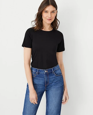 Ann Taylor Petite Pima Cotton Crew Neck T-Shirt Women's