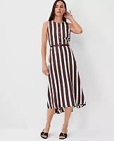 Ann Taylor Striped Flare Midi Dress