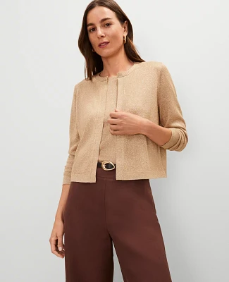 Ann Taylor Shimmer Open Cardigan Metallic Women's