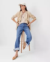 Ann Taylor AT Weekend Spotted Cotton Drop Shoulder Shirt