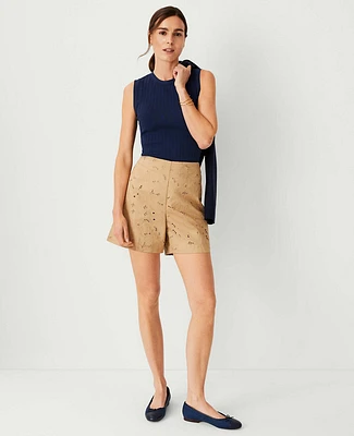 Ann Taylor The Petite Side Zip Metro Short Embroidery Baguette Women's