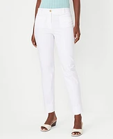 Ann Taylor The Cotton Crop Pant - Curvy Fit Size 6 White Women's