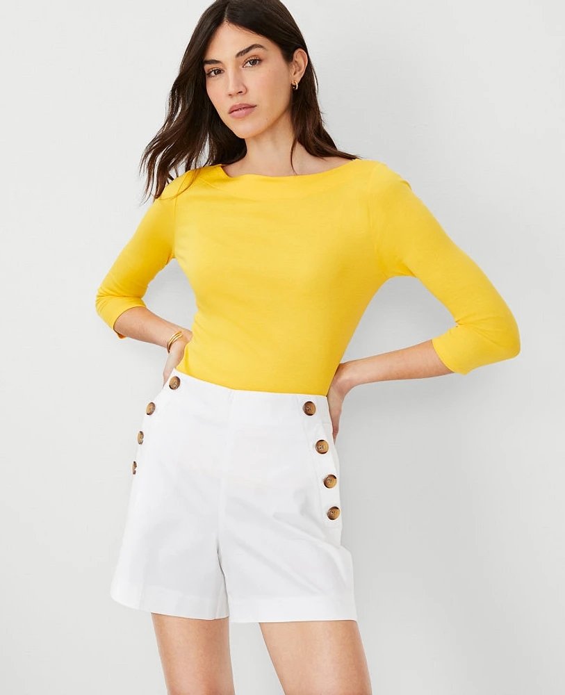 Ann Taylor Petite Sailor Shorts Size 10 White Women's