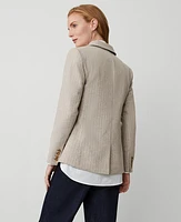 Ann Taylor The Hutton Blazer Brushed Stripe Light Taupe Heather Women's