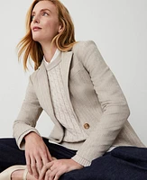 Ann Taylor The Hutton Blazer Brushed Stripe Light Taupe Heather Women's