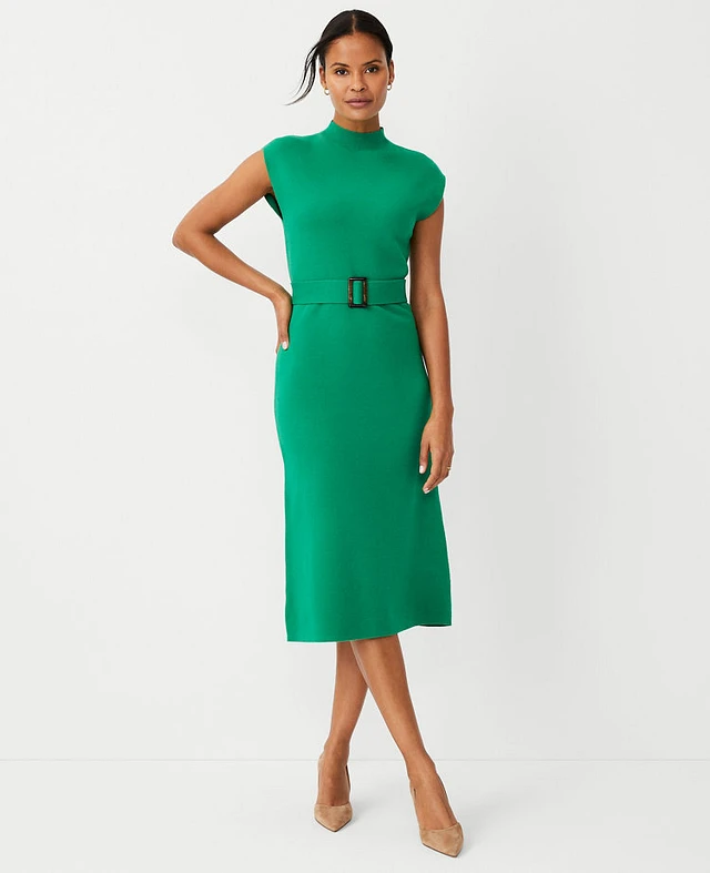 green emerald velvet dress Taylor Sleeveless Sweater Dress in Green main image 1